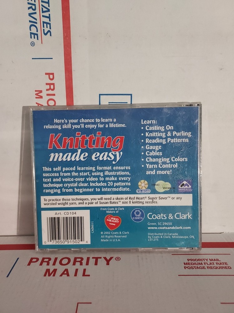 Knitting Made Easy (Interactive CD-Rom, 2002) Good Used No Keycode - #13