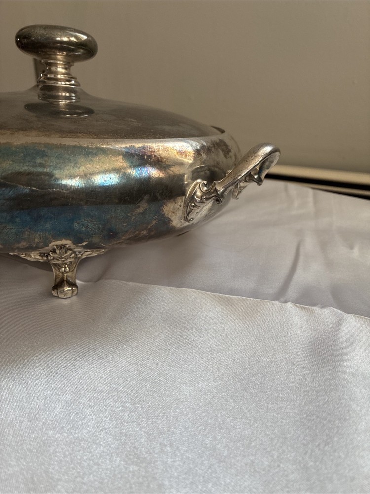 Antique Silver Footed Serving Dish