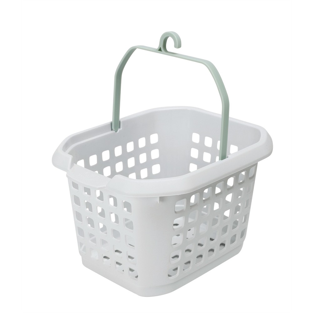 5x Ezy Storage White Encore Peg Basket With Coloured Handle