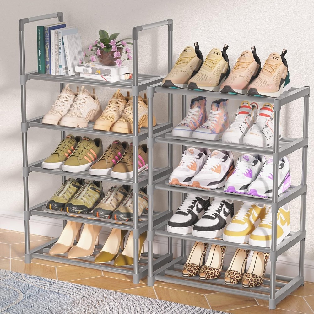 Adjustable and Stackable Shoe Organizer Shelf - Efficient Shoe Storage Solution