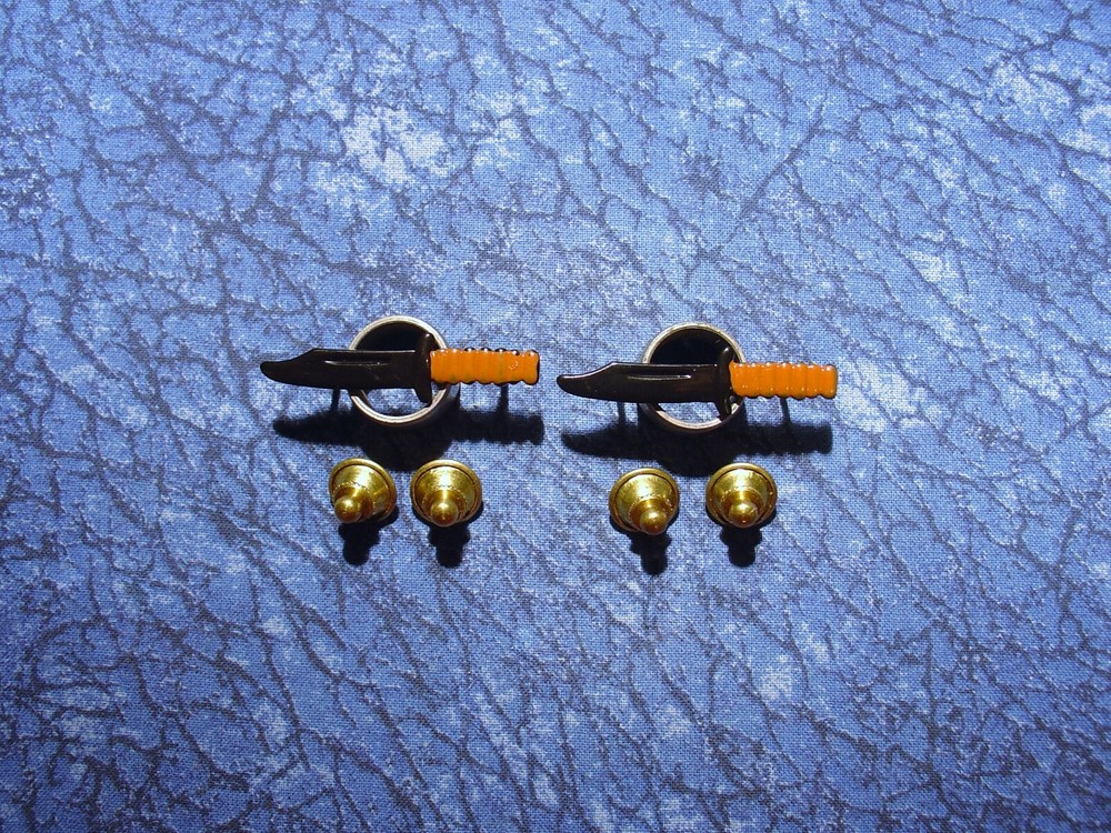 2 ~ K-Bar Knife Lapel/Hat Pin Tie Tacks