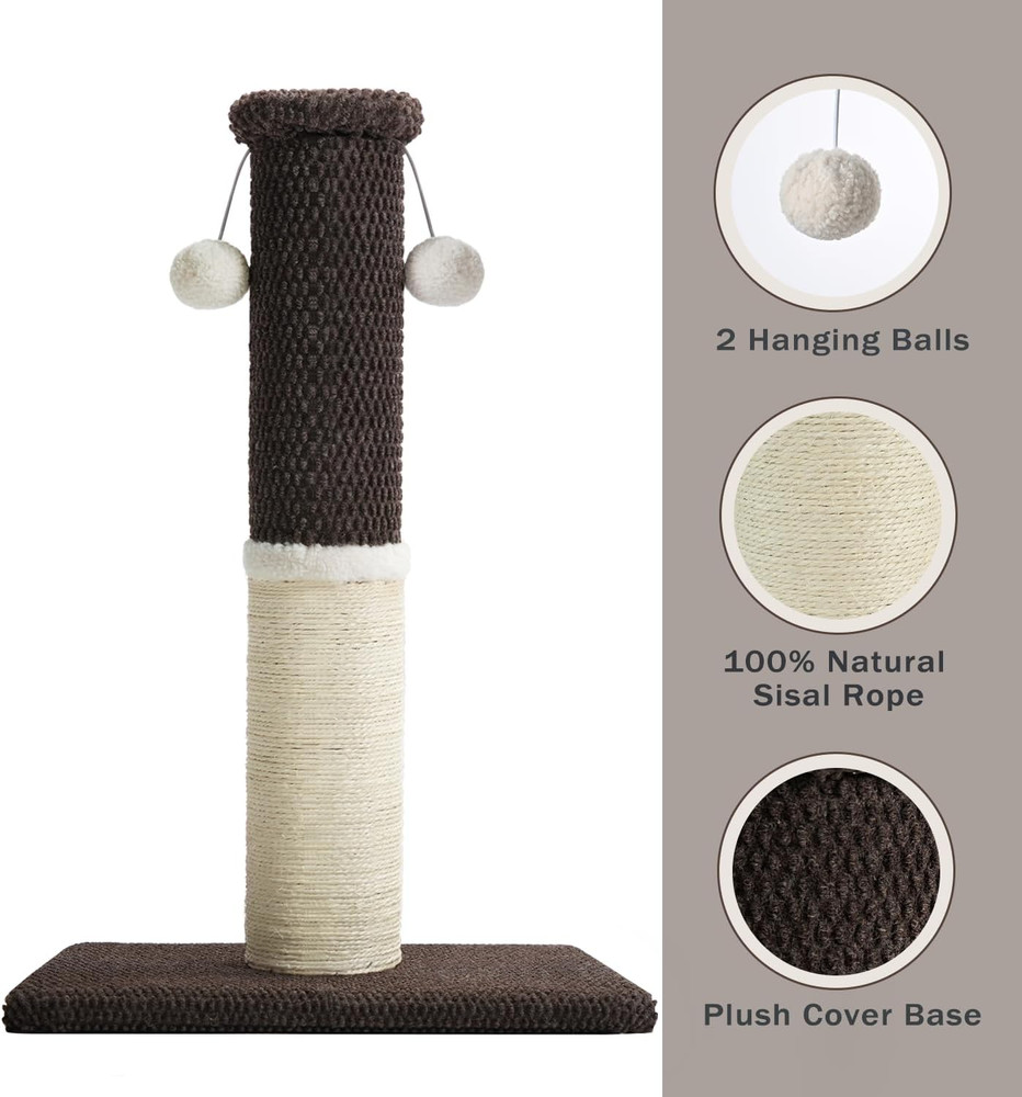 Made4Pets Tall Cat Scratching Post, Heavy Duty and Thicker Scratching Posts for
