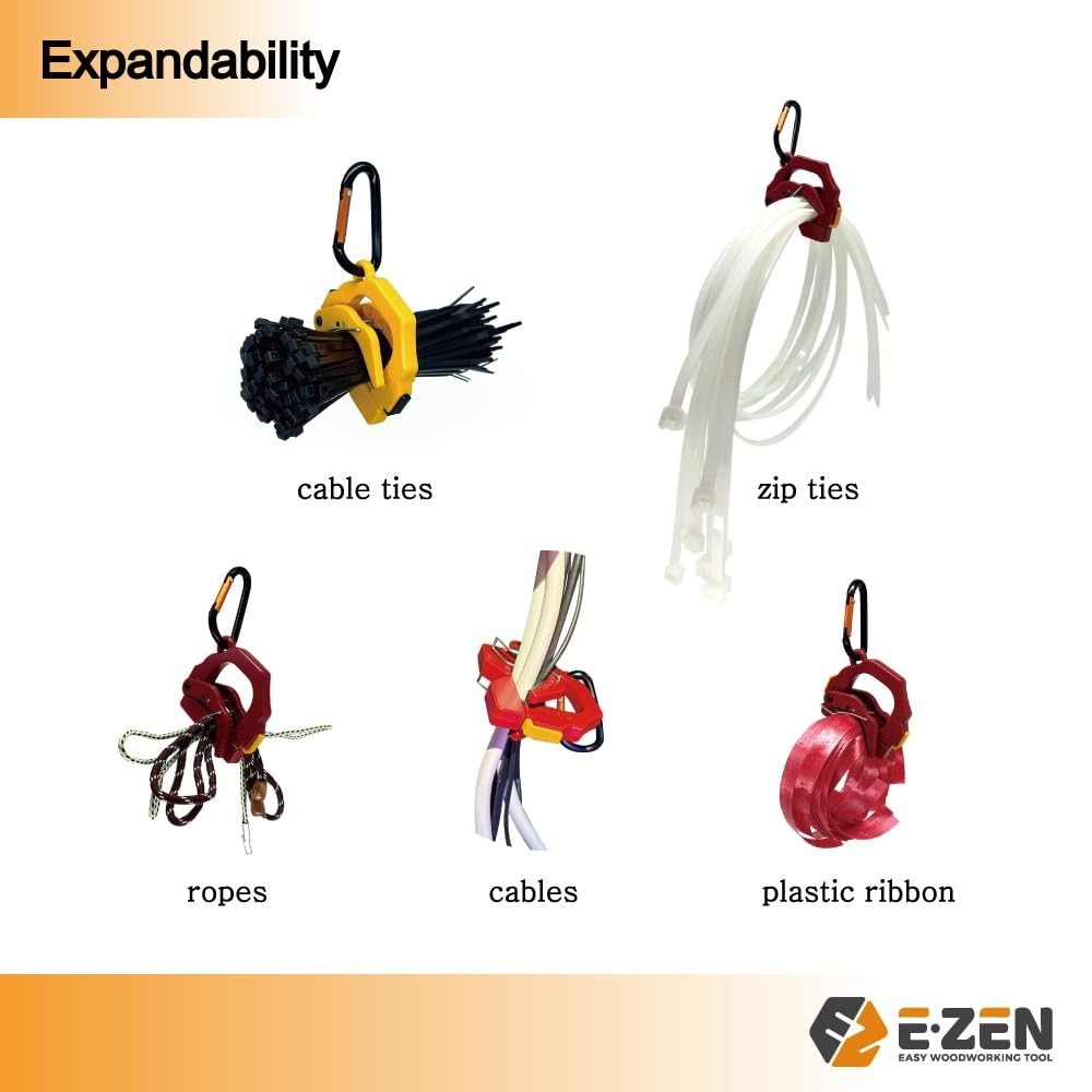 EZ EZEN One Touch Cable Tie Holder/Zip Tie Organizer (Red)