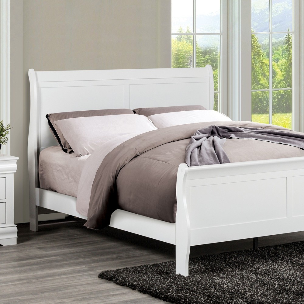 Louis Philippe Queen Size 3pc Bed Nightstand Chest Set Transitional Style