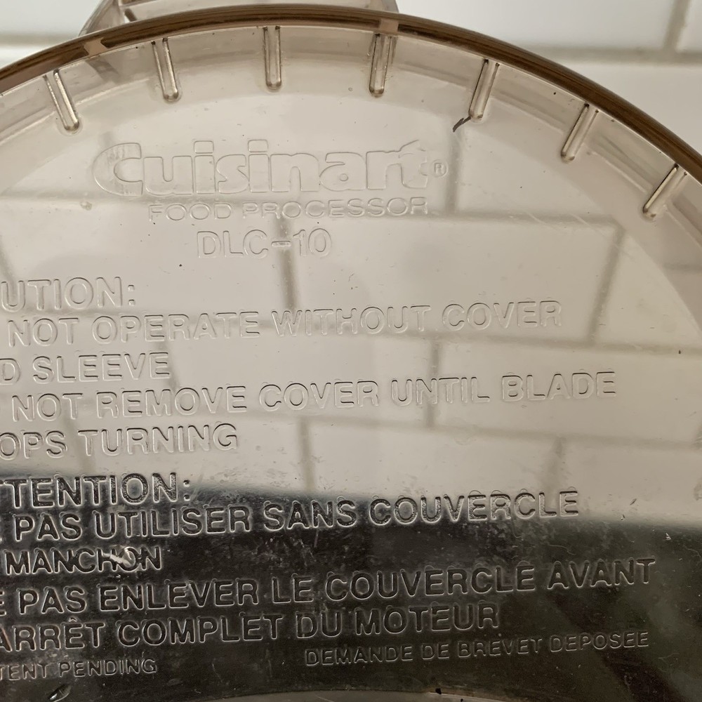 Cuisinart Food Processor Amber Lid & Chute Pusher DLC-10 Replacement Part