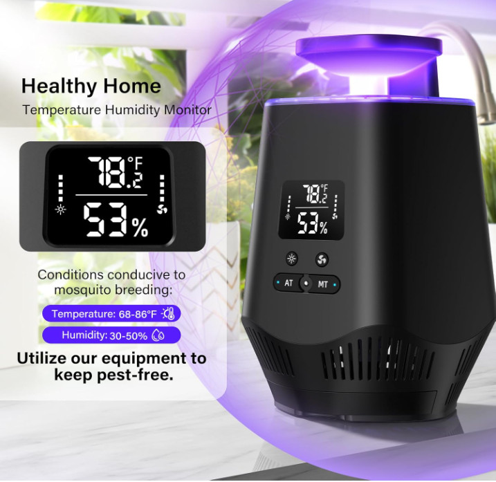 Indoor fruit fly trap with temperature & humidity sensor, includes 10 sticky boa