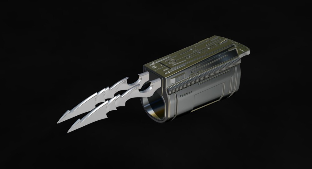 Predator Gauntlet Forearm Right, two versions - File STL-OBJ for 3D printing -