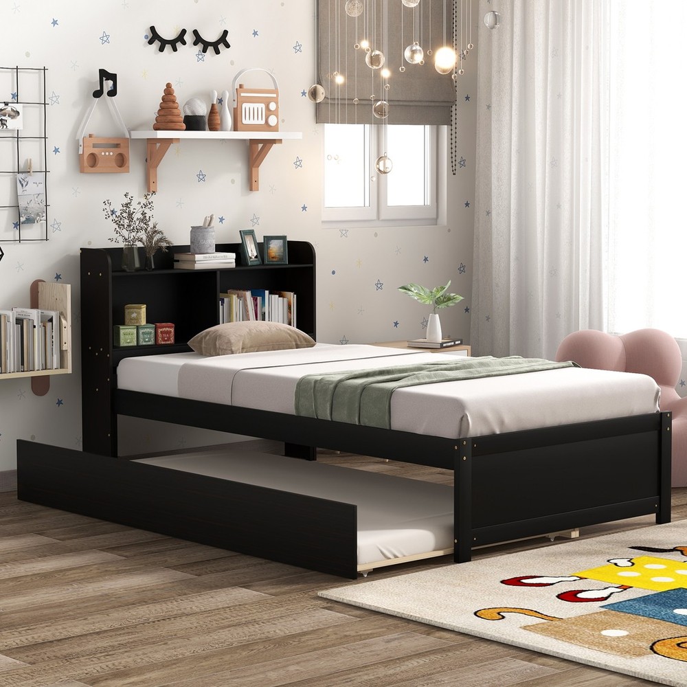 Twin Bed with rundle Espresso