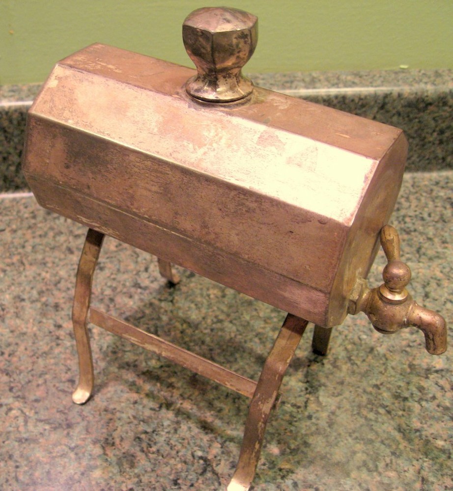 primitive silver plate decagon – maple syrup or cream dispenser