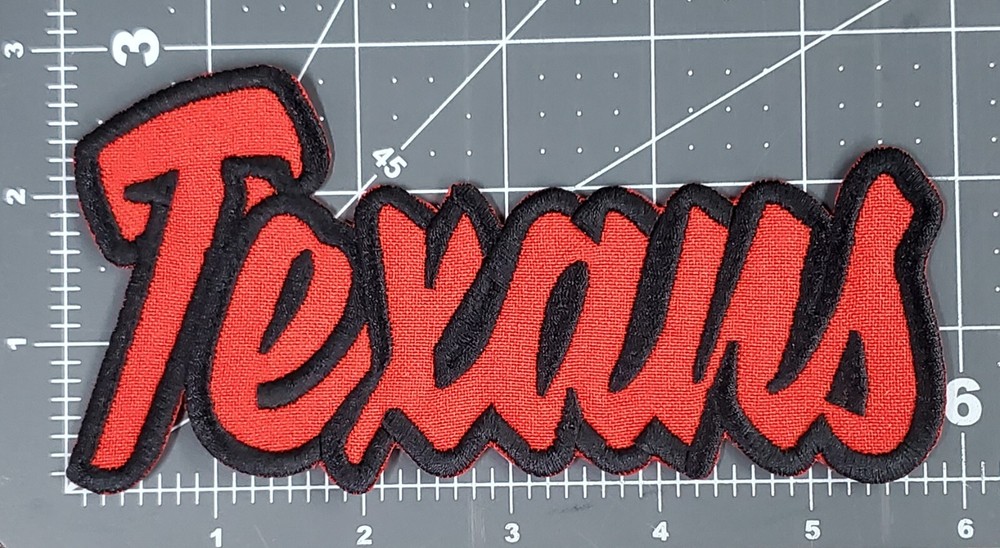 Houston Texans Text Embroidered Applique Iron On Patch Three Sizes Customize