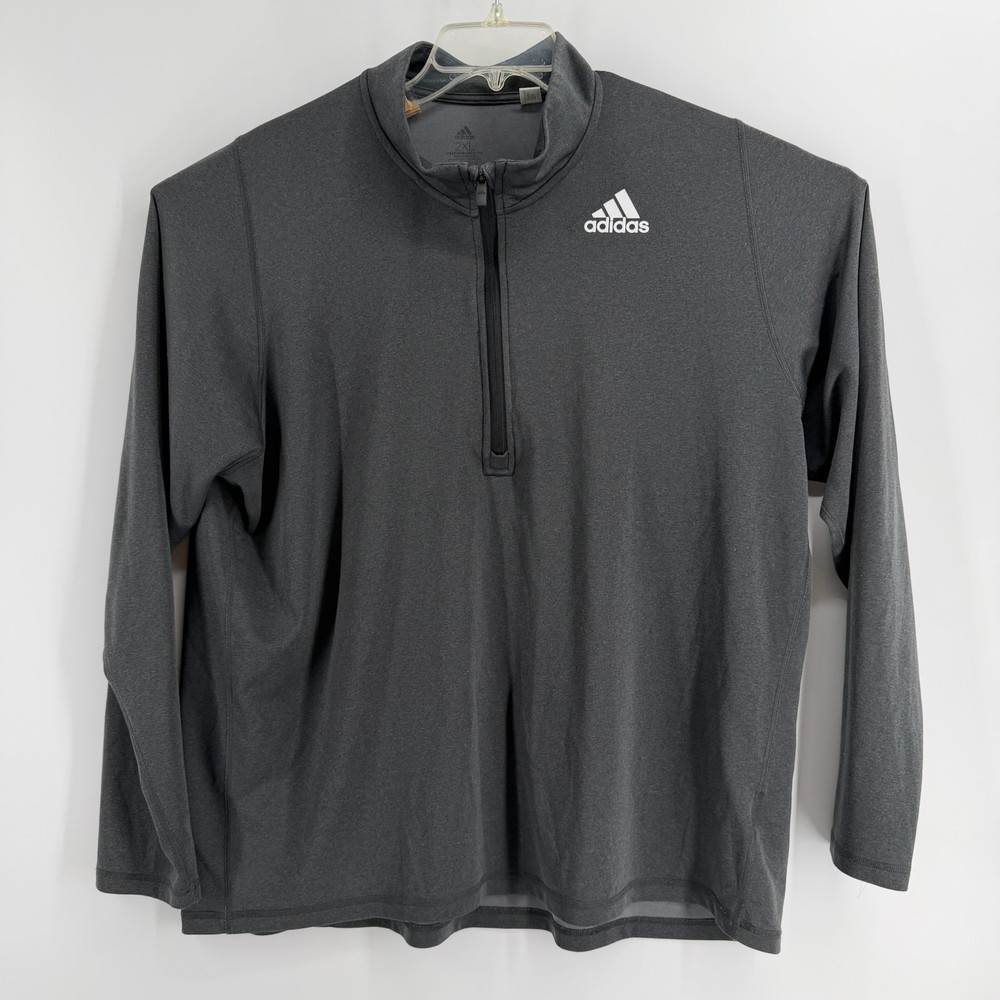 Adidas 2X Pullover Mens Gray Golf~Quarter Zip~ Performance Fit~Active Athletic