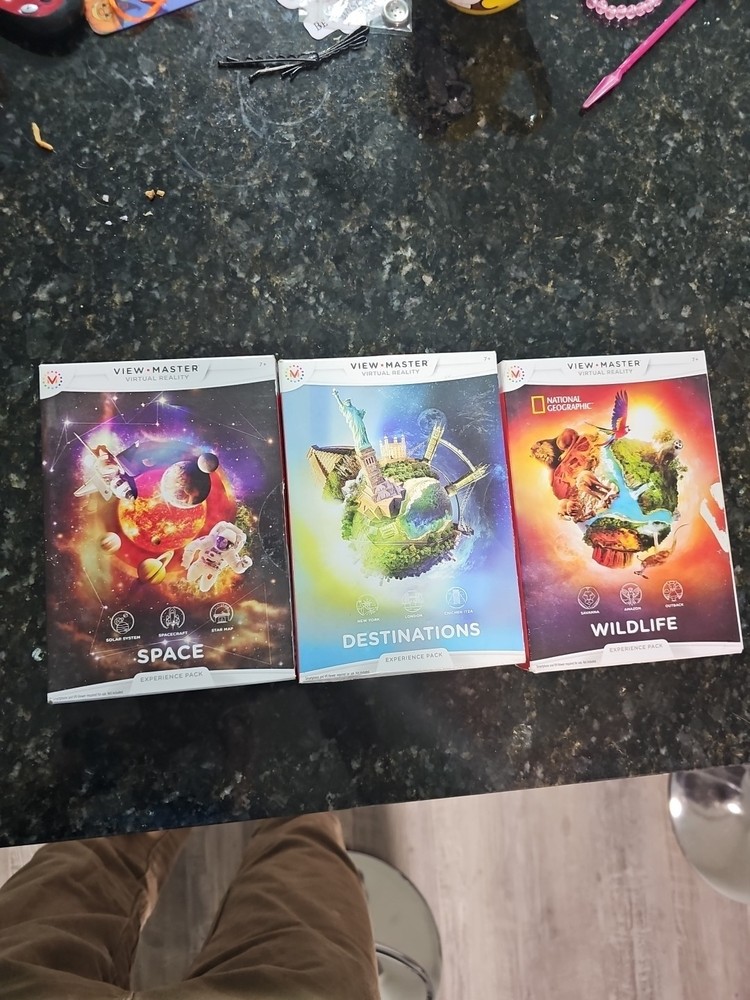 Set of 3 View Master Virtual Reality Experience Pack: Space, Destinations Master