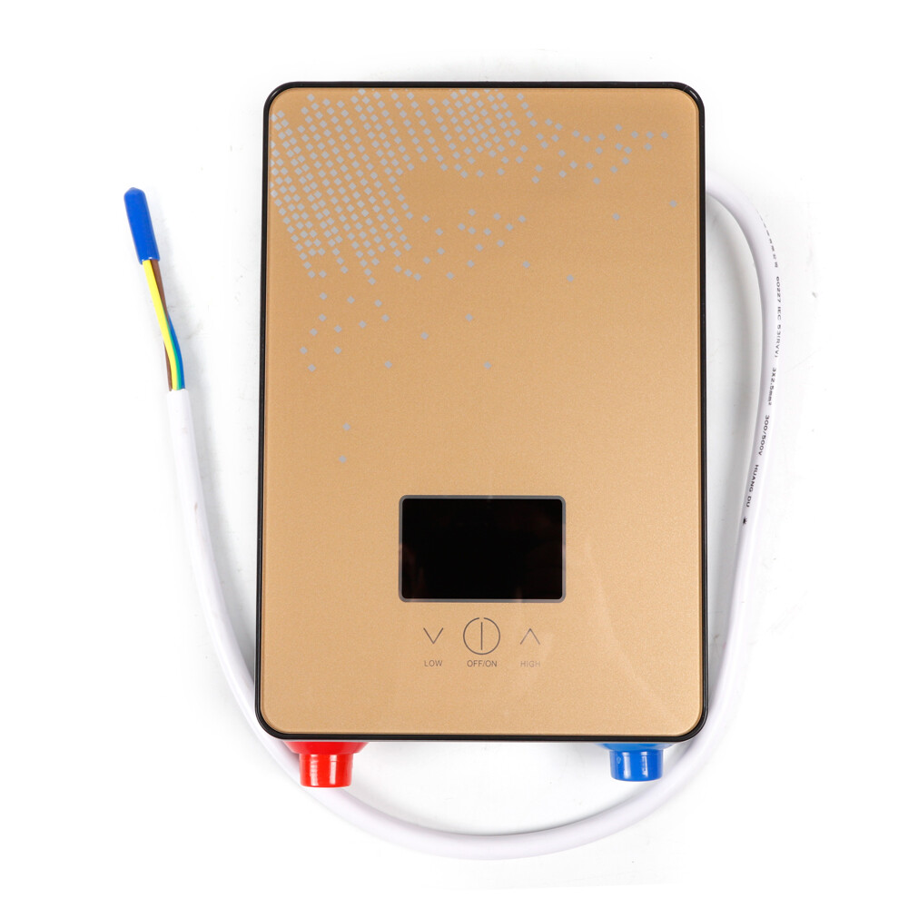 4500w 110v Instant Electric Tankless Hot Water Heater Bathroom Shower Kit Gold