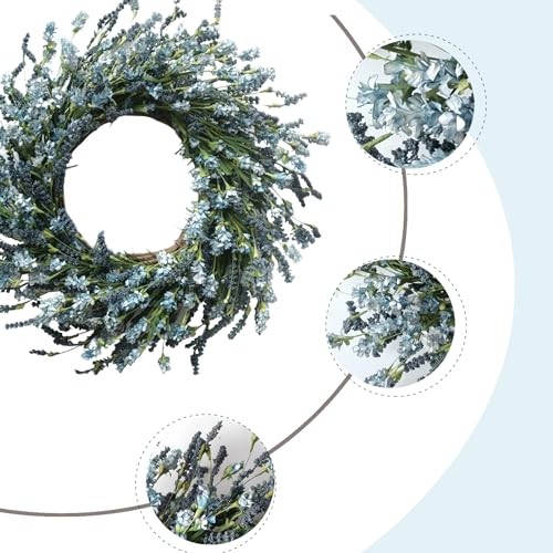 20 Inch Grains Flower String for Front Doors Wreath, Spring and Summer Blue