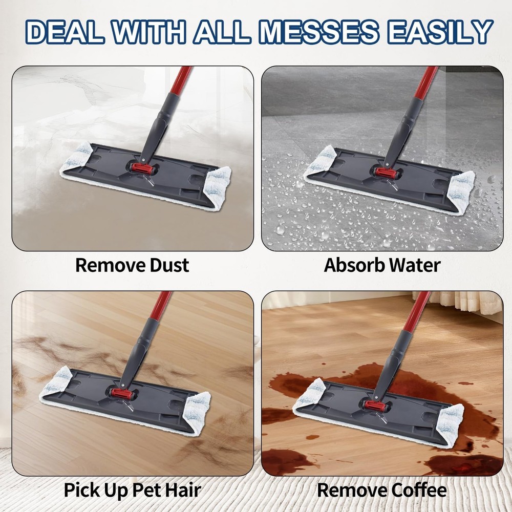 Mop Pads Replacements Compatible with H2prO Flat Mop System, Replace Mop Head...