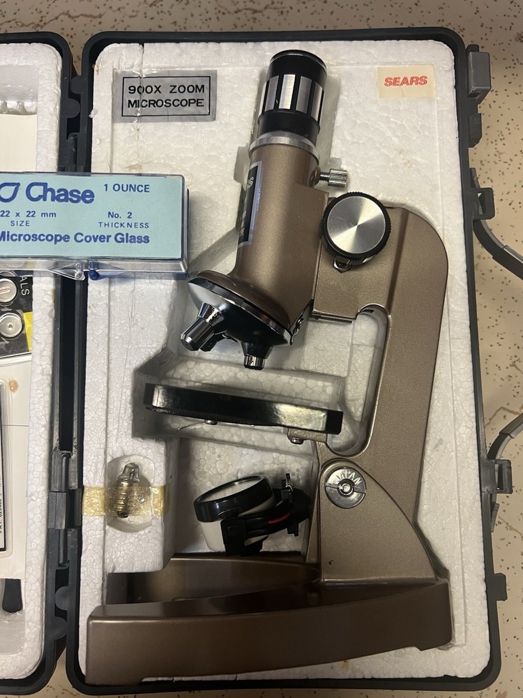 Sears Microscope Set vintage used 900x zoom