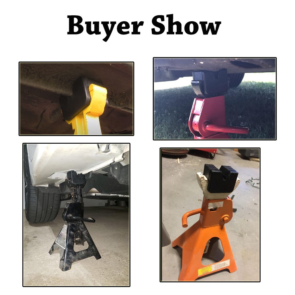 2pc Rubber Axle Jacking Pads Jack Stand Pad Adapter Frame Rail Protector Slotted