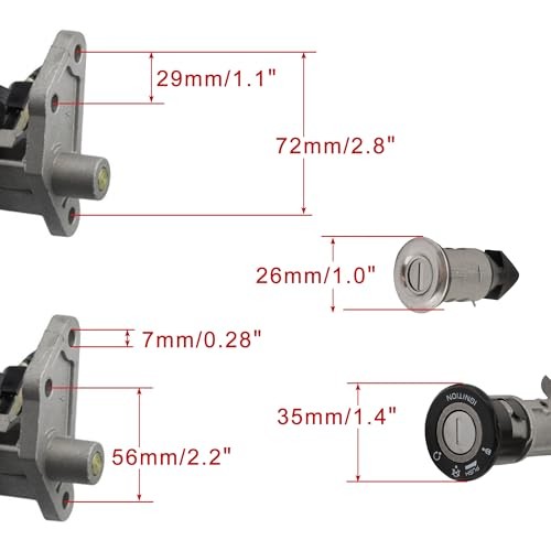 4 Wire Ignition Key Switch Assembly Replacement for GY6 49cc 50cc 60cc 72cc