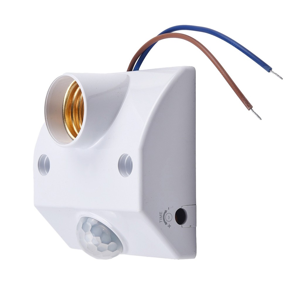 PIR Motion Sensor Light Socket Automatic Lamp Holder for E27 Bulb AC110-240V
