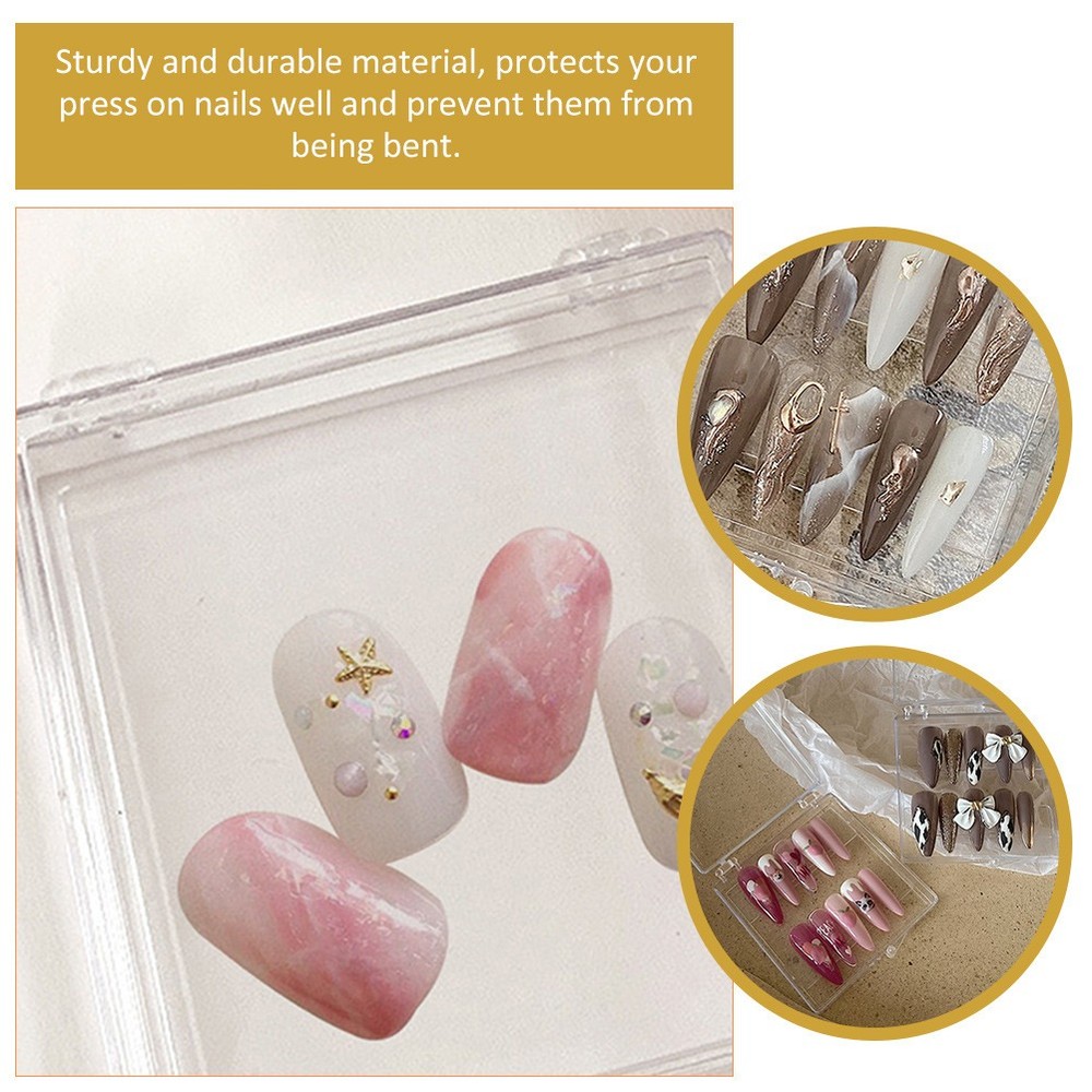 8pcs Nail Tips Box Press on Nails Storage Case Organizer Case Packaging Box