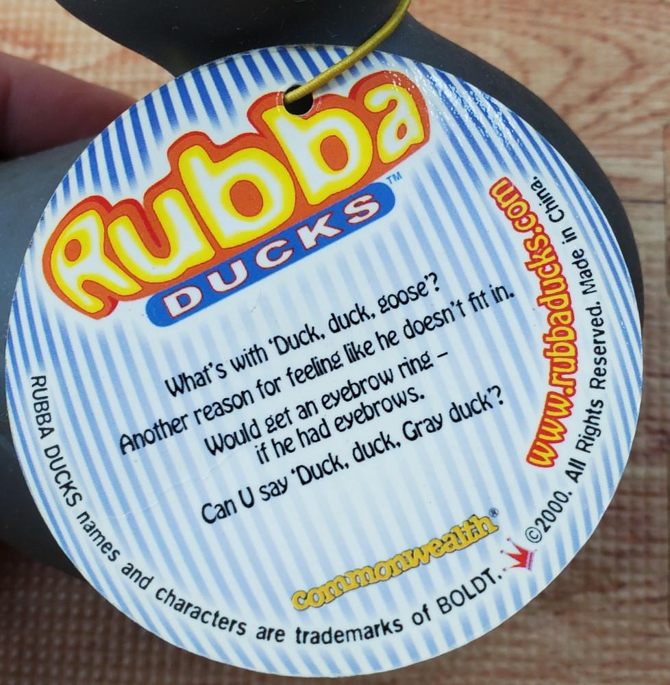 Rubba Ducks Gray 2000 Release Rubber Ducky