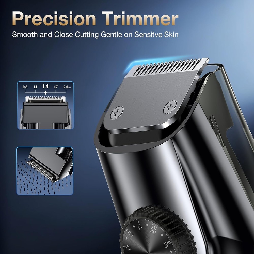Vacuum Beard Trimmer for Men, New Version Adjustable Precision Trimming Length w