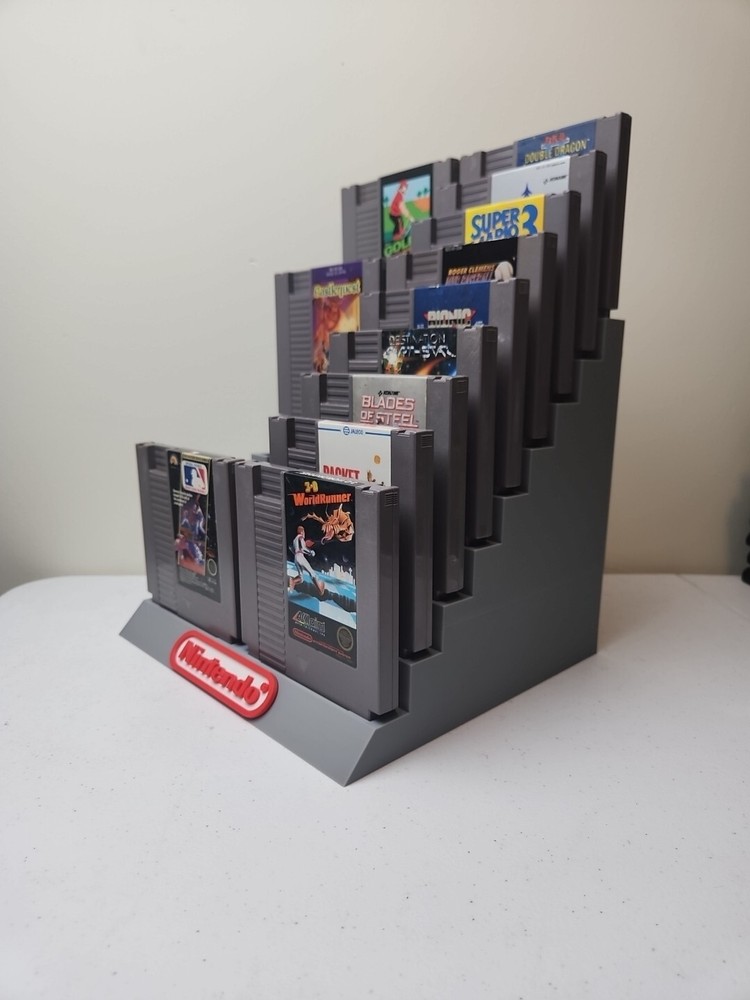 Nintendo NES 18 Cartridge Display Stand, 3D Printed