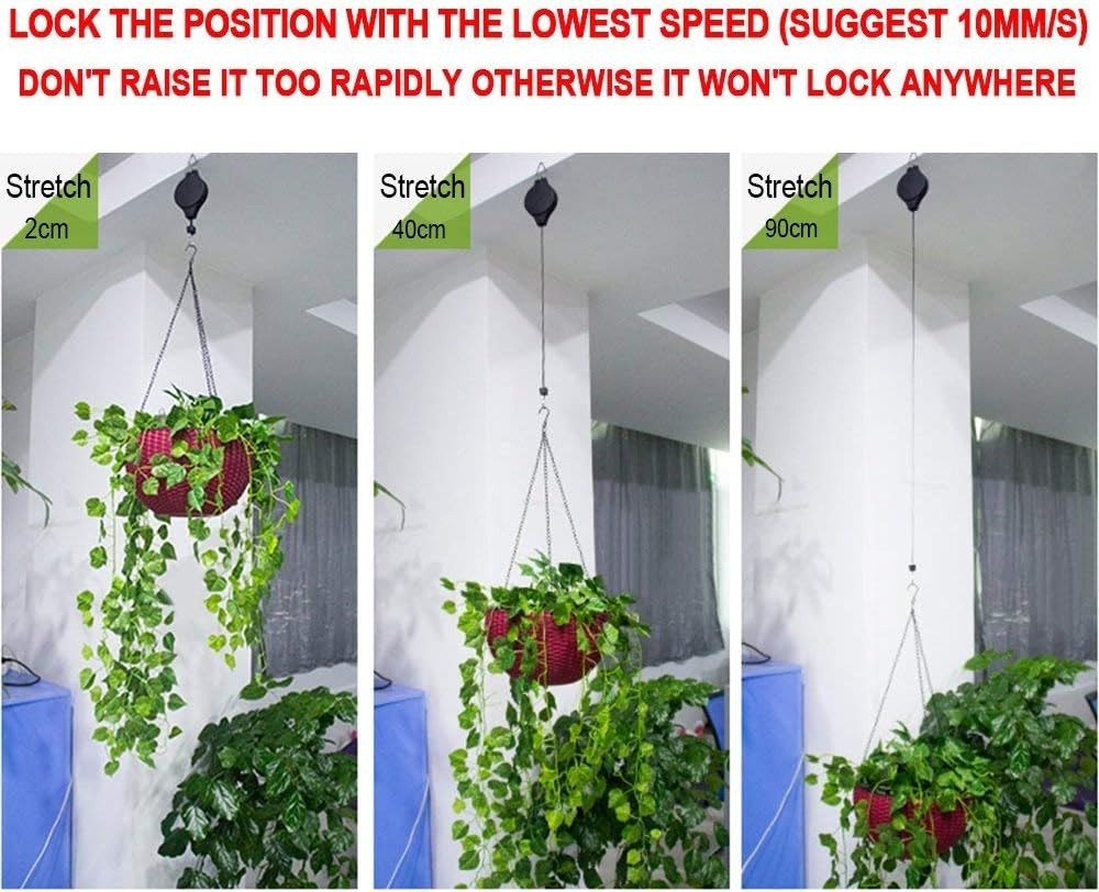 Adjustable Plant Hanger Pulley - 6-Pack Easy-Access Solution for Your Garden