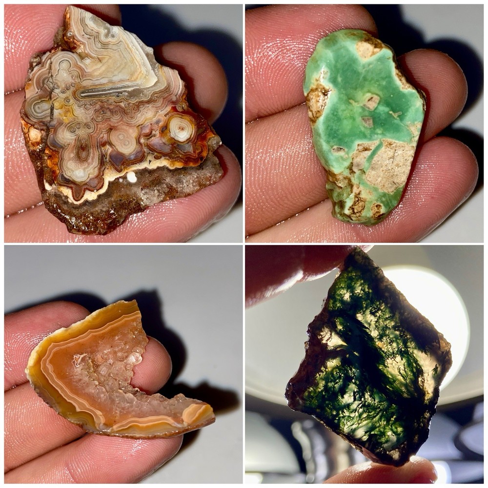 Stunning Unique Mini Lapidary Slabs 4 Pc