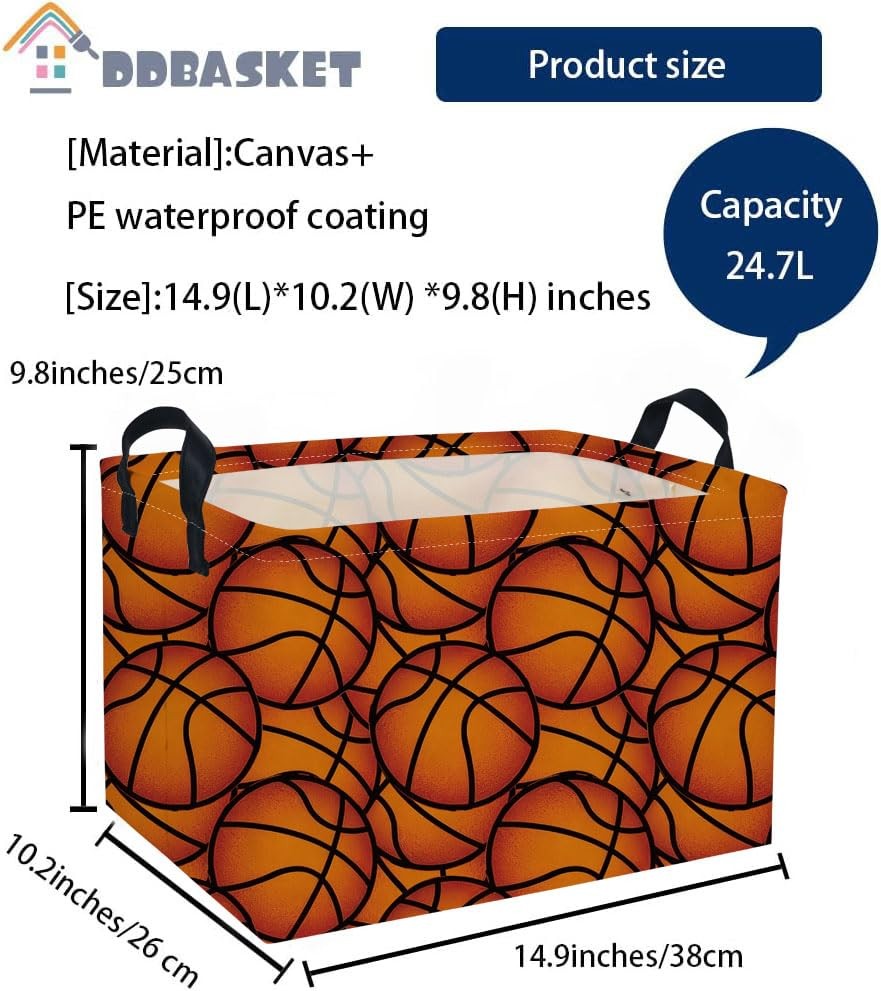 DDBASKET Rectangular Basketball Baskets Gift Basket Empty Kids Storage Bins B...