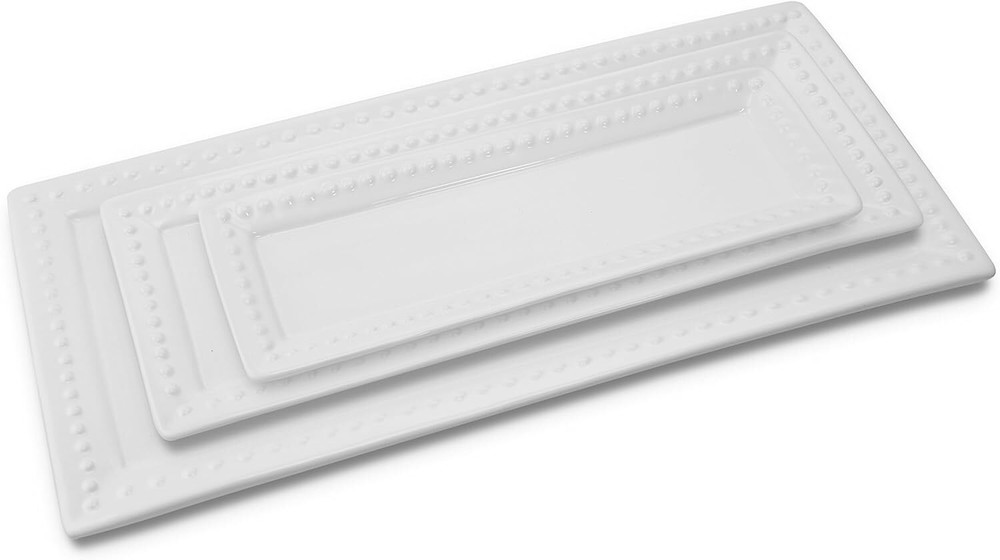 KOVOT SET OF 3 RECTANGULAR CERAMIC SERVING PLATTERS