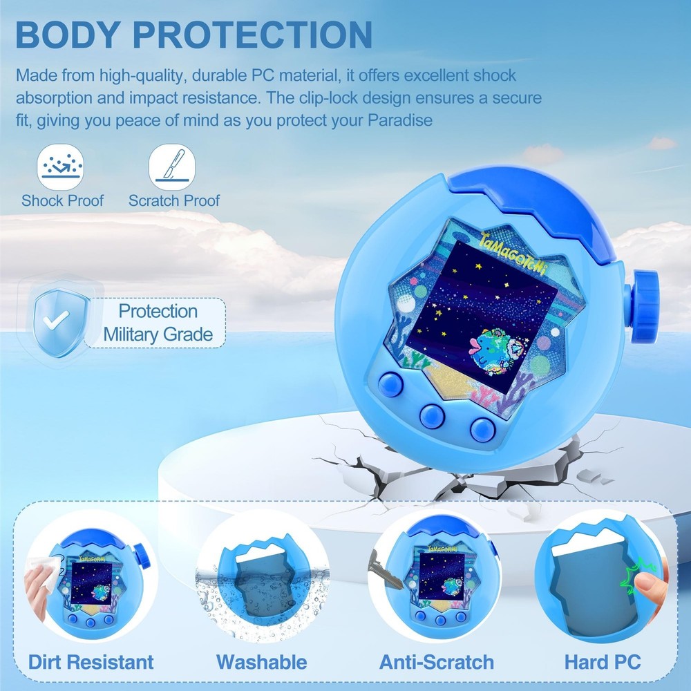 for Tamagotchi Paradise Case with Lanyard, Hard PC Solid Colour Protective Ca...