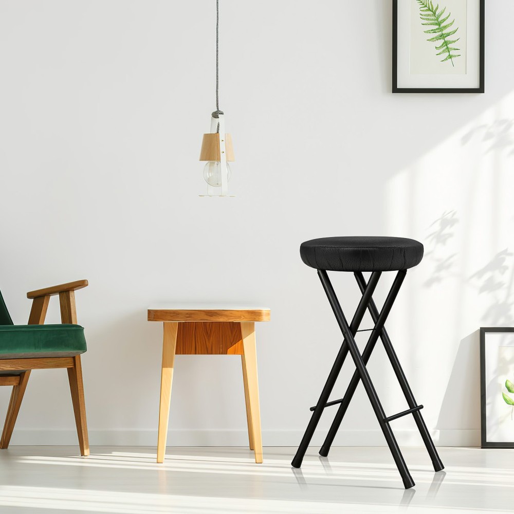 Practical Black Round Chair Cover Elastic Sponge Padding Stool Cushion Protector