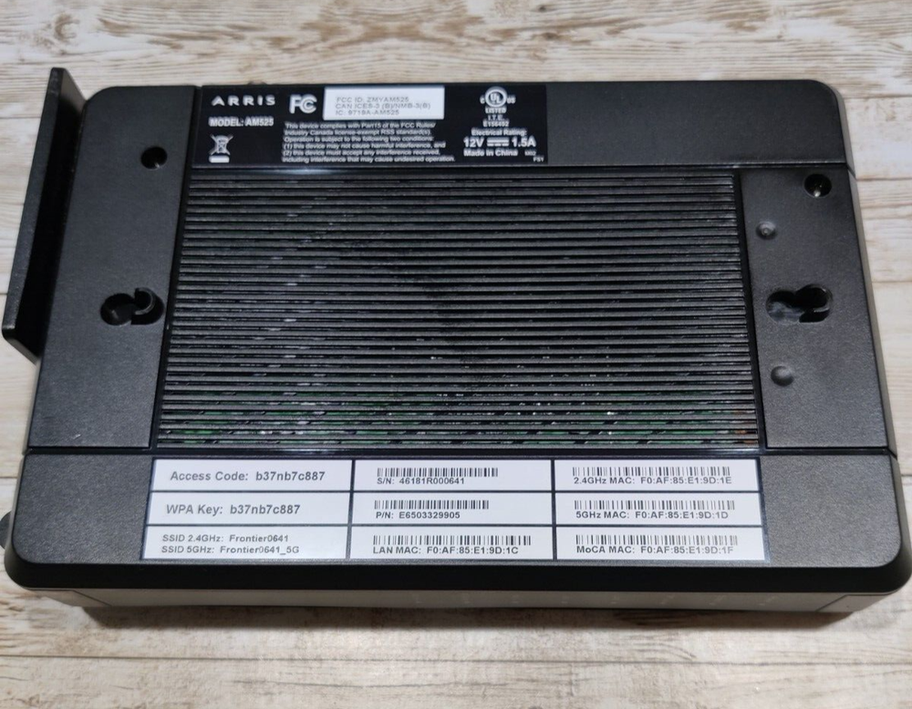 Wifi extender Arris AM525 Frontier **No Power Cord**
