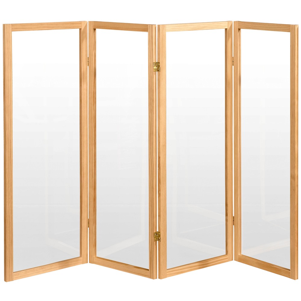 4 ft. Short Clear Plastic Partition Natural 4 Panel