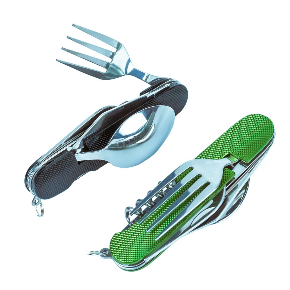 6-in-1 Multi-Function Camping Utensil Flatware Set Detachable Spoon Fork Knif...