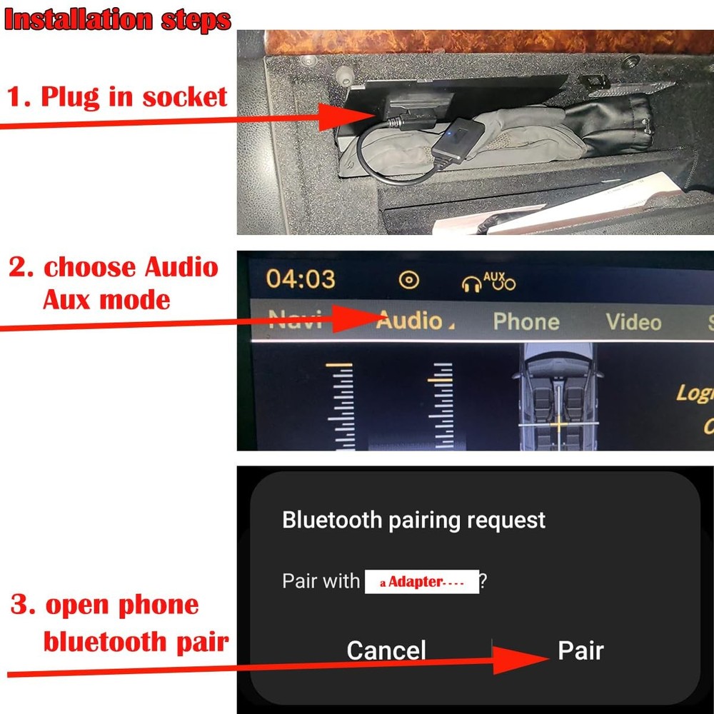Bluetooth Adapter Compatibility with Mercedes Benz MMI Interface Cellphone Pl...