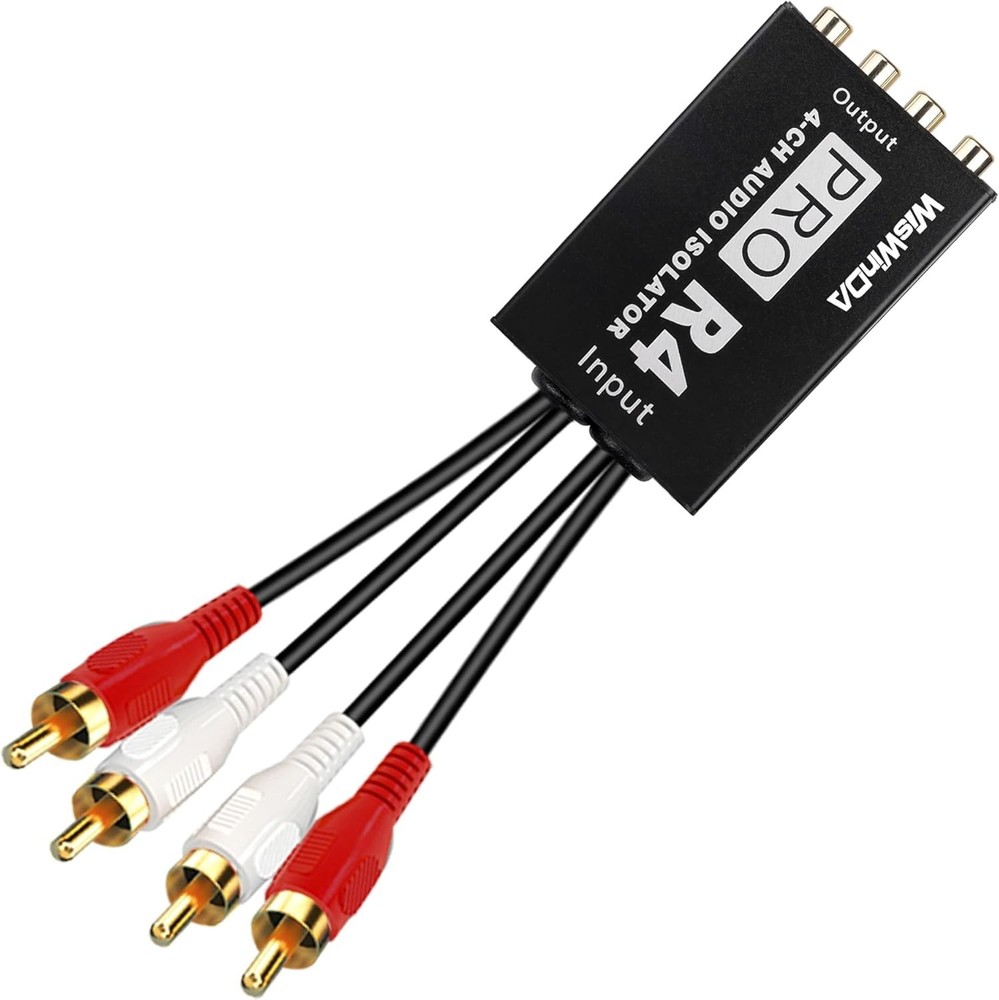 Pro 4Channels RCA Noise Filter Hum Eliminator Ground Loop Isolator No Affect ...