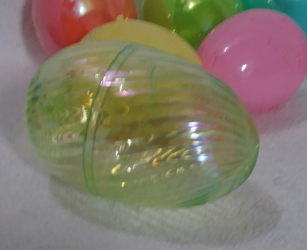 Specialty Plastic Easter Eggs Fillable 2 Sizes 10 Pcs Iridescent, Swirl, Printed