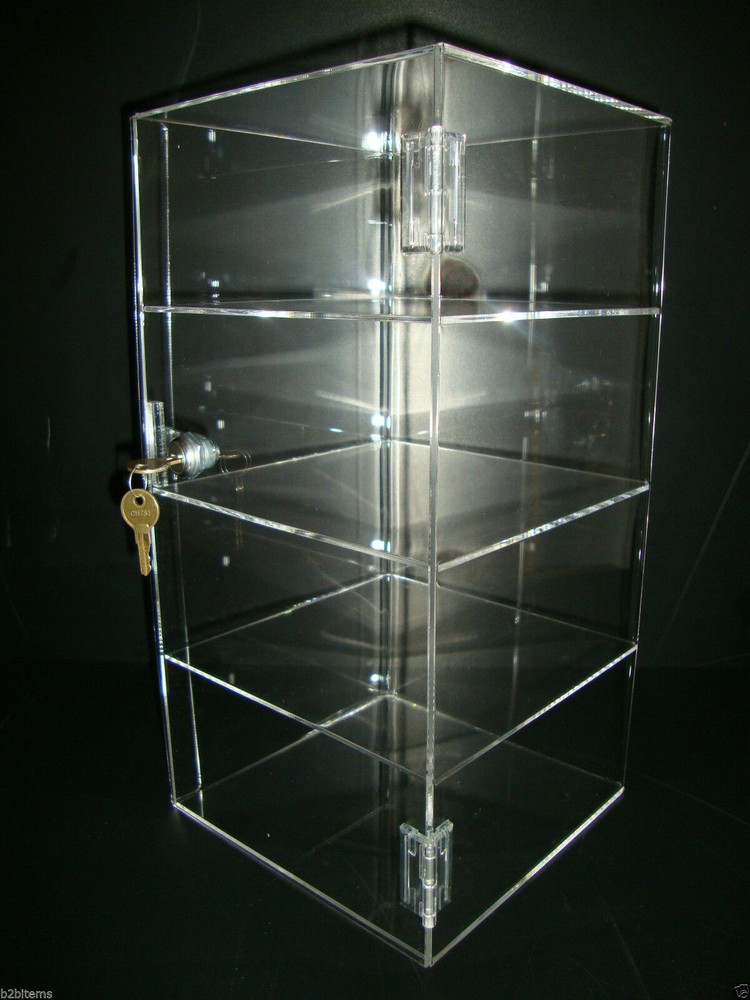DS-Acrylic Countertop Display 8" x 8" x 16" Locking Security Showcase CUPCAKE