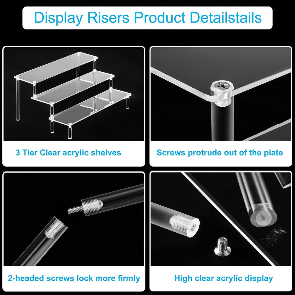 Large Acrylic Display Risers, Perfume Stand Organizer, Clear Acrylic Shelf Riser