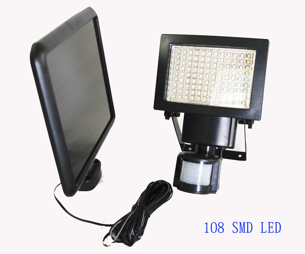 108 SMD LED Outdoor Solar Powered Motion Sensor Activated Security Light