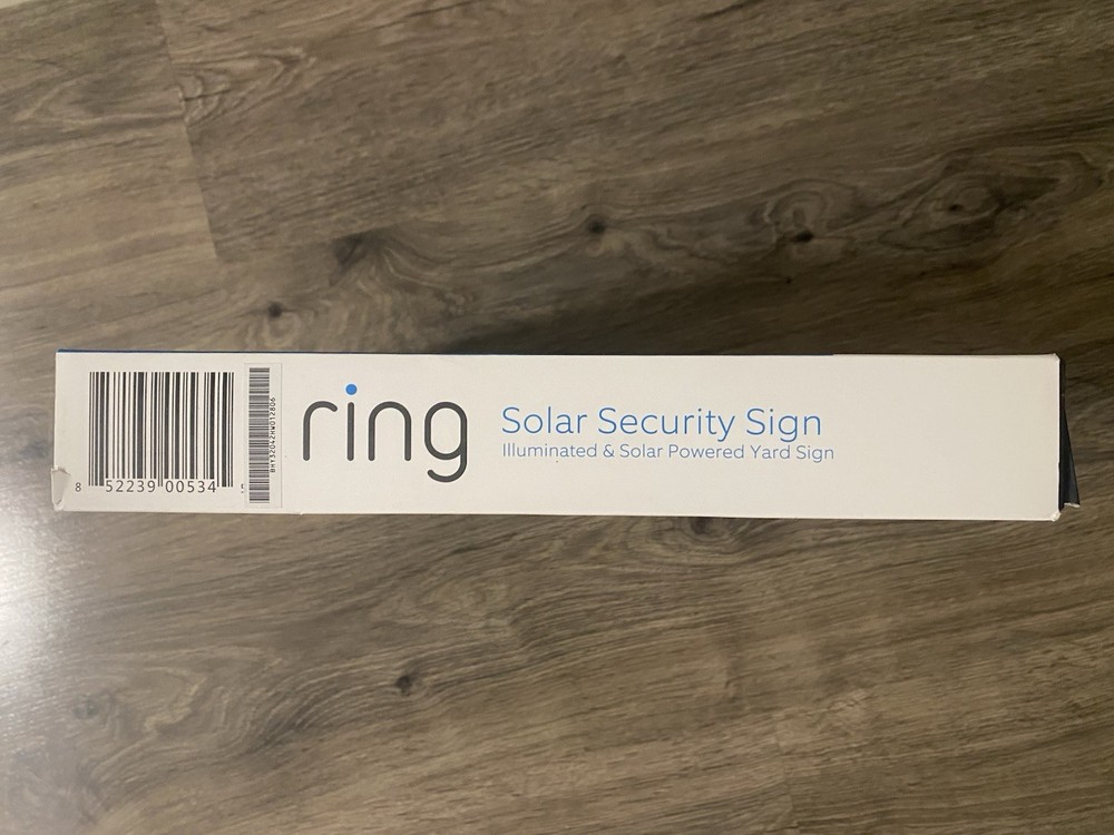 Ring Security Solar Powered Surveillance Illuminated Yard Sign Open Box