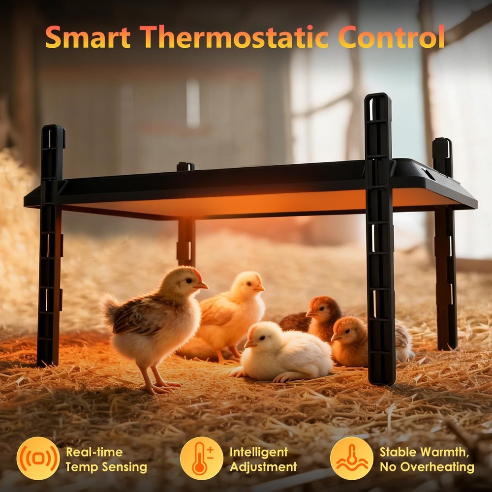 Smart Chick Brooder Heating Plate, Chicken Coop Heater, 75W Brooder Heater wi...