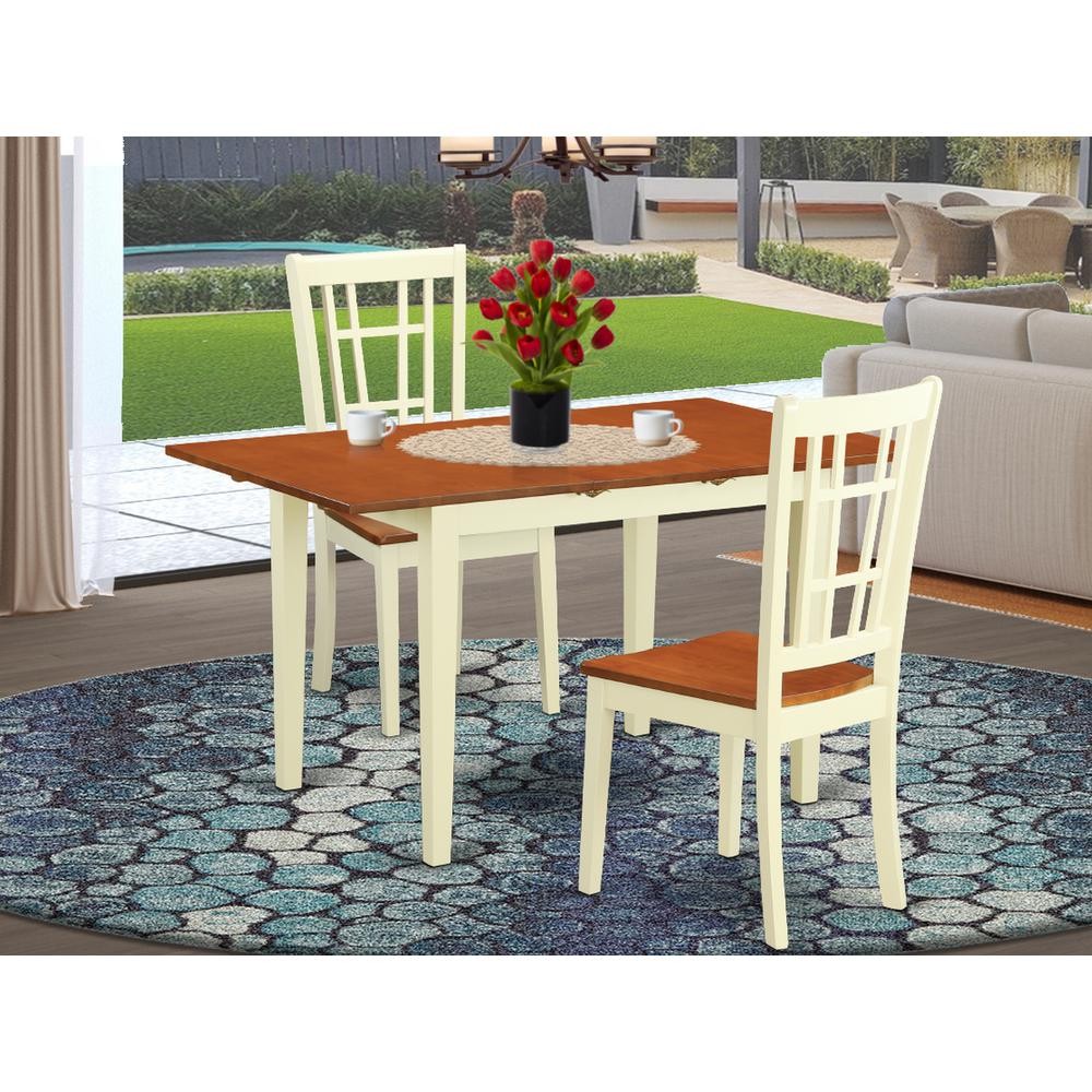 3 Pc Dining room set for 2-Table and 2 Kitchen Dining Chairs