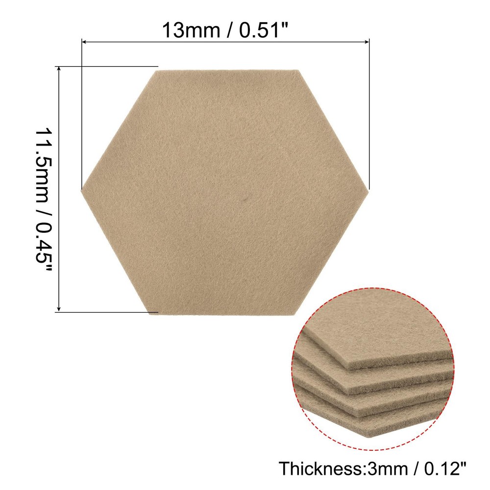 Felt Coasters 4pcs Hexagonal Beige Tampons