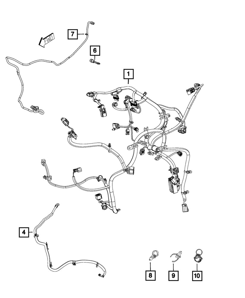 Genuine Mopar Engine Harness Clip 68450991AA