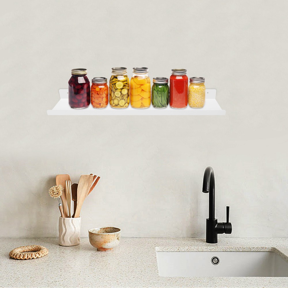 Steel Floating Shelf Wall Mounted Display Shelf 23.6" Kitchen Wall Storage Shelf