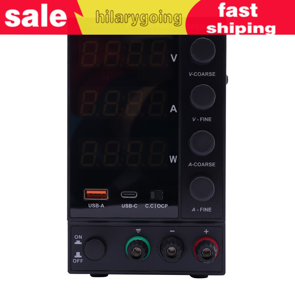 0-30V 0-10A DC Power Supply Lab Variable Adjustable Regulated Bench Switching