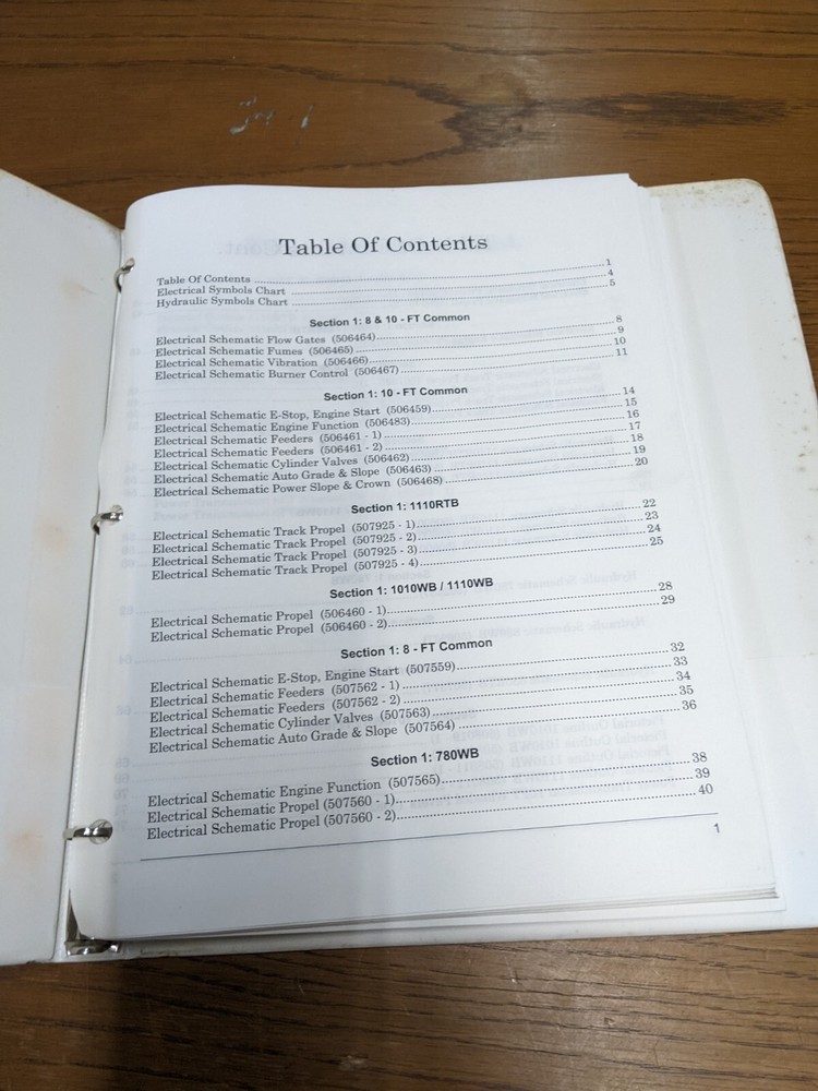 Vogele B Series Schematics Manual